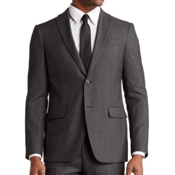 John Varvatos Other - John Varvatos Charcoal Herringbone Wool Sport Coat Blazer